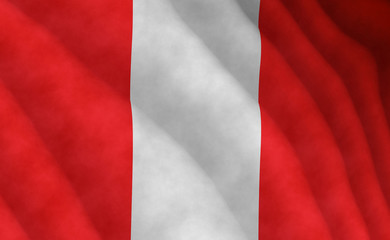 Illustration of a flying Peruvian flag