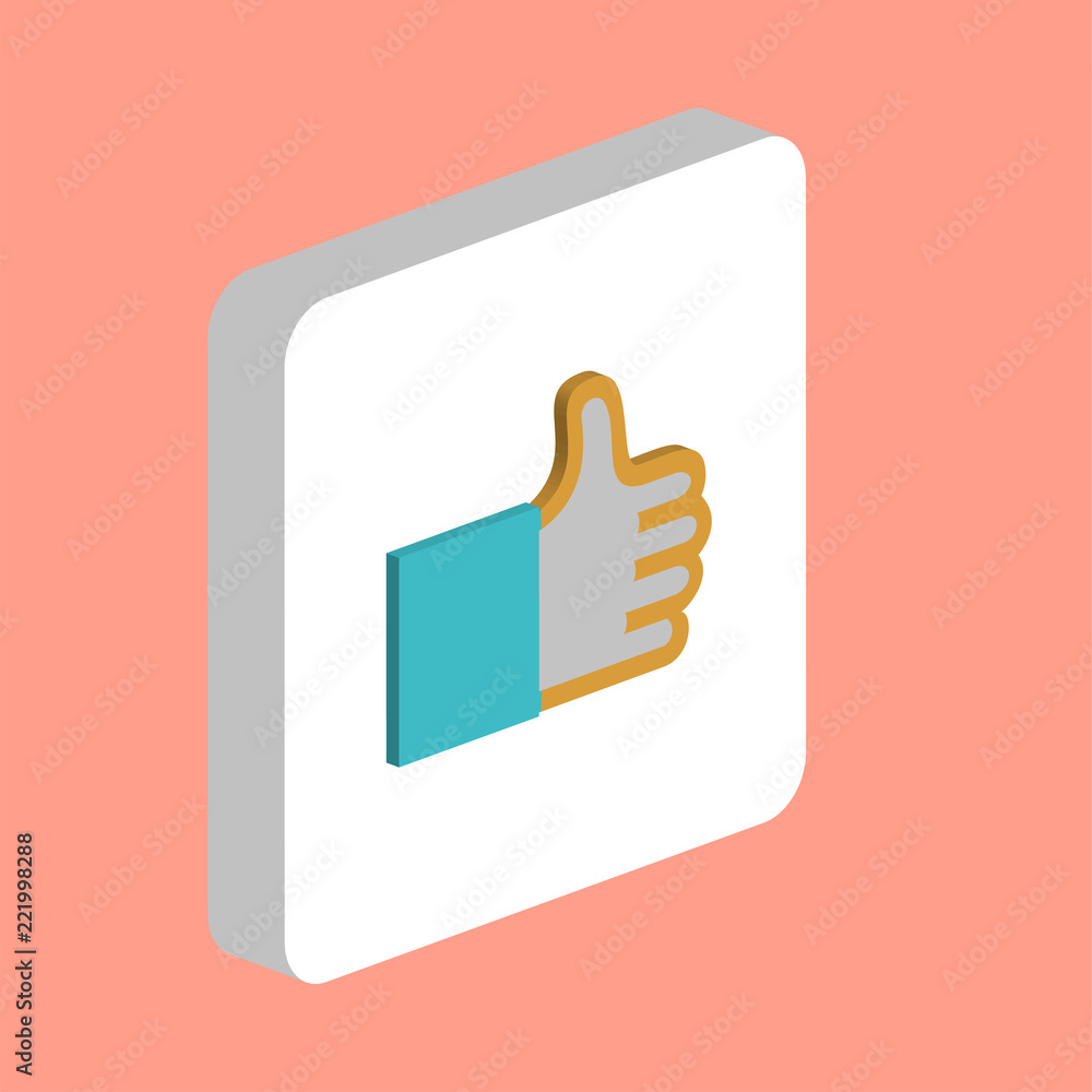 Aufkleber thumbs up, like simple vector icon. illustration symbol design template for web mobile ui element. p