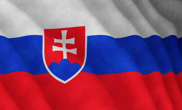 Illustration of a flying Slovakian flag