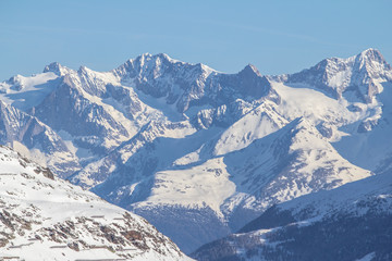 The mountain range in Saas Fee, Switzerland