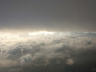Dramatic of light shining through clouds