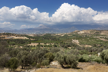 Fototapeta na wymiar Landschaft in der Messara Ebene auf Kreta, Griechenland