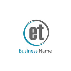 Initial Letter ET Logo Template Design