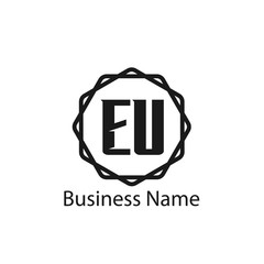 Initial Letter EU Logo Template Design