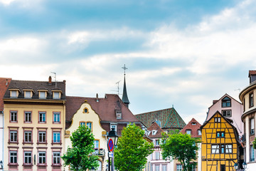 Street view of downtown in Colmar, Alsace, France