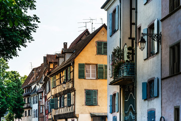 Fototapeta na wymiar Street view of downtown in Colmar, Alsace, France