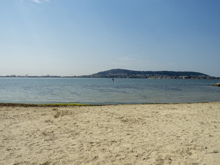 Plages du poste de secours de Balaruc-les-Bains dans l'Hérault au bord de la Lagune de Thau