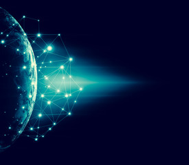 Earth from Space. Best Internet Concept of global business from concepts series. Elements of this image furnished by NASA. 3D illustration