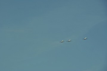 airplanes against the blue sky