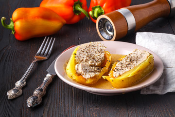 peppers stuffed with meat and vegetables