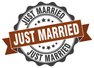 just married stamp. sign. seal
