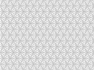 abstract contour black and white plant ornament