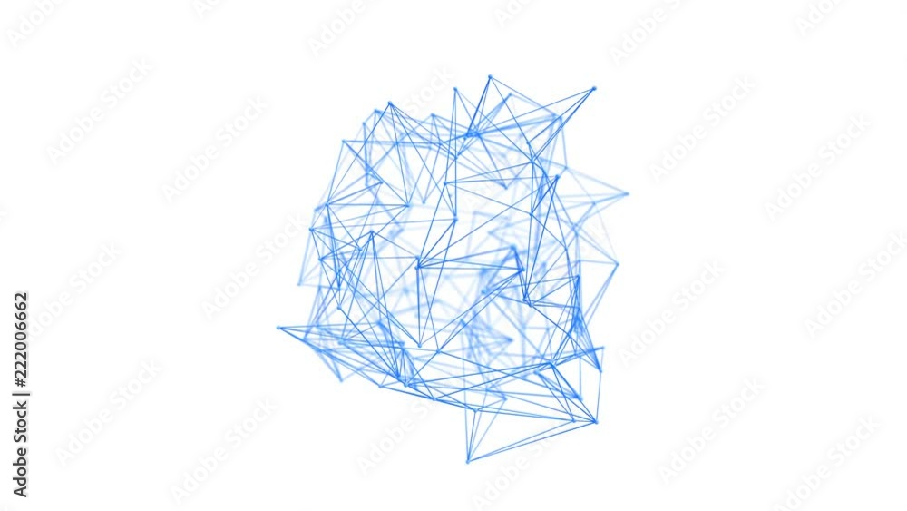 Poster abstract 3d rendering of a network concept. cgi loop animation with spheres and lines. modern backgr