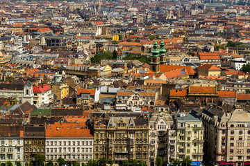 Fototapeta na wymiar Rooftop view of Budapest