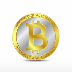bitcoin  Digital currency on white 