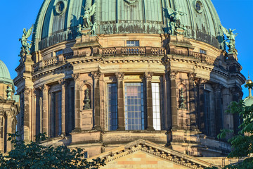 View to a part of the Berlin Dome in the downtown of Berlin in the evening sun.