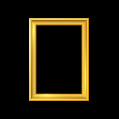 gold  vintage picture frame on black 