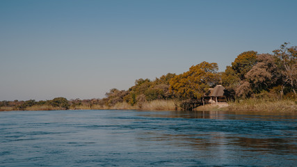Auf dem Okavango River zwischen Namibia und Angola