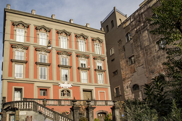 Obraz premium Sant'Antonio delle Monache in Bellini squarein Naples, Italy.