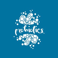Probiotics logo. Bacteria logo. Concept of healthy nutrition ingredient for therapeutic purposes. Simple flat style trend modern logotype graphic design isolated