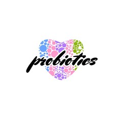 Probiotics logo. Bacteria logo. Concept of healthy nutrition ingredient for therapeutic purposes. Simple flat style trend modern logotype graphic design isolated