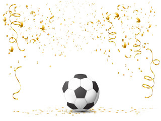 soccer ball on white  celebration background