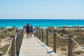 Path to the beach of Son Bou in Spain