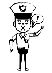 Police officer cartoon sketch