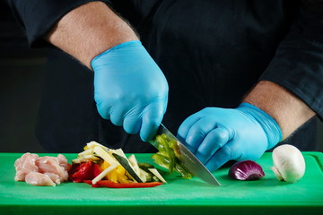 Chef preparing food for cooking