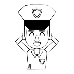 Police profile cartoon sketch