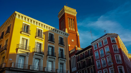 Fototapeta premium Colorful historic district of Madrid, Spain