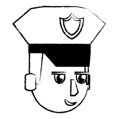 Police face cartoon sketch