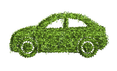 Ecology car design concept from many green leaf.