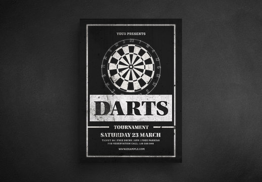 humor Herdenkings Wirwar Darts Tournament Flyer Layout Stock Template | Adobe Stock