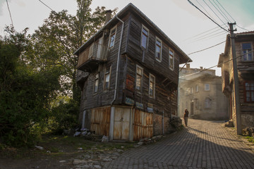 old typical Turkish houses in İnebolu Kastamonu waiting to be repaired