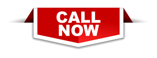 red and white banner call now