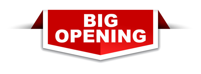 red and white banner big opening