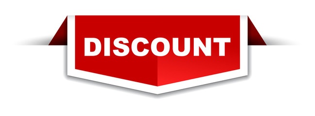 red and white banner discount