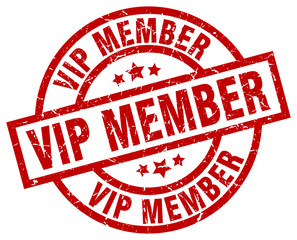 vip member round red grunge stamp