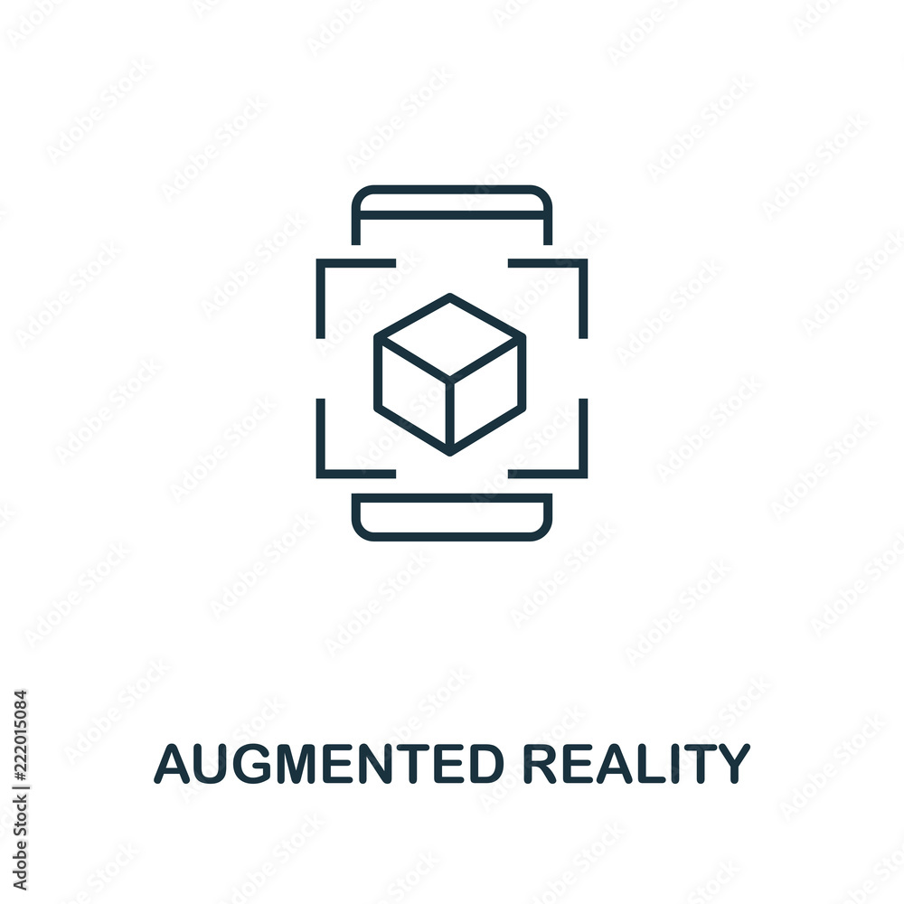 Aufkleber augmented reality icon. monochrome style design from visual device icon collection. ui. pixel perfec