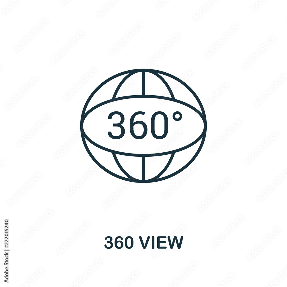 Poster 360 view icon. monochrome style design from visual device icon collection. ui. pixel perfect simple 