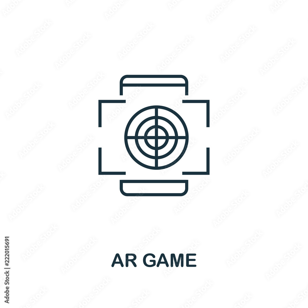 Aufkleber augmented reality game icon. monochrome style design from visual device icon collection. ui. pixel p