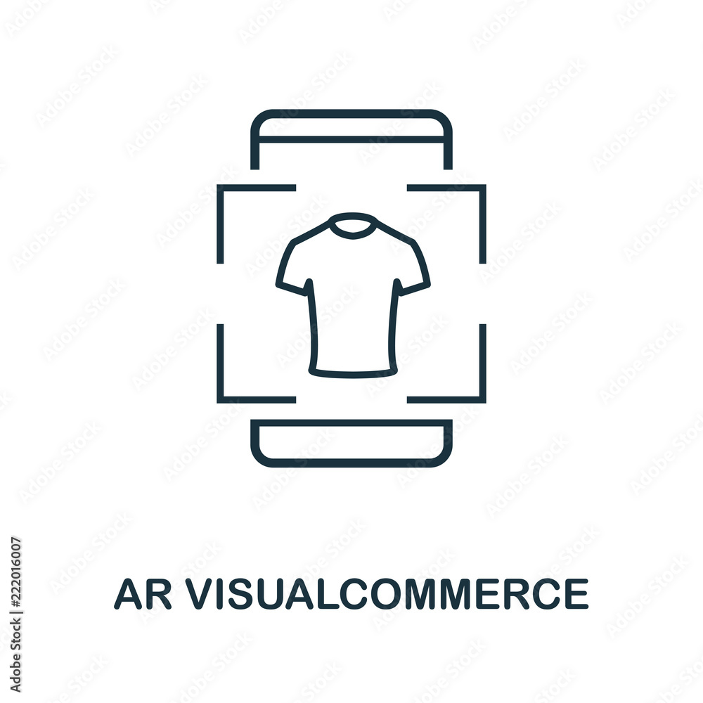 Aufkleber augmented reality commerce icon. monochrome style design from visual device icon collection. ui. pix