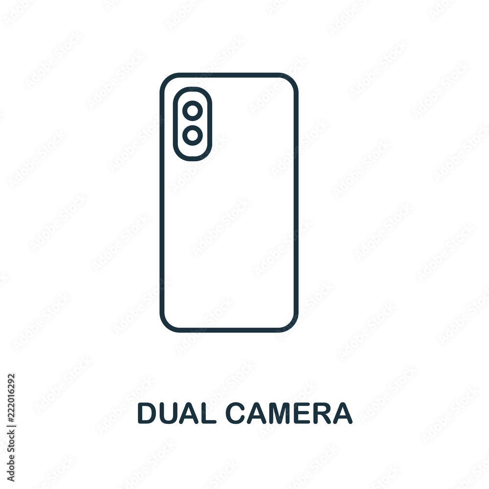 Aufkleber dual camera icon. monochrome style design from visual device icon collection. ui. pixel perfect simp