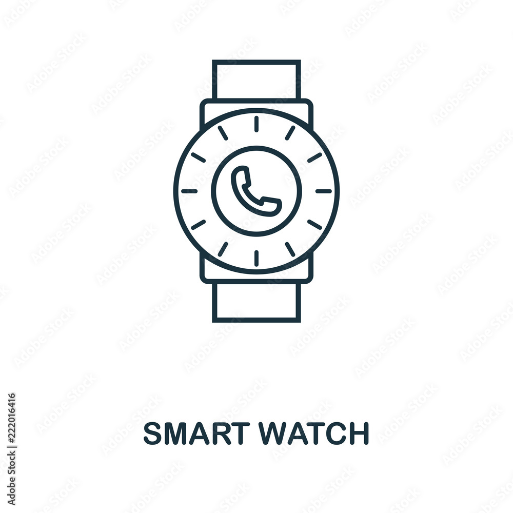 Poster smart watch icon. monochrome style design from visual device icon collection. ui. pixel perfect simp