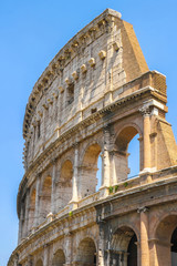 Fototapeta premium View on the Colosseum in Rome, Italy on a sunny day.