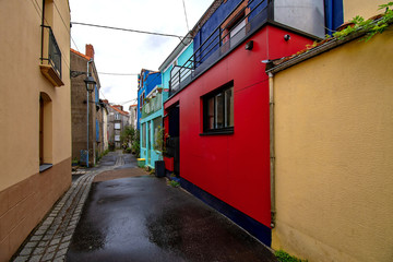 Fototapeta na wymiar Trentemoult village in France colorful houses