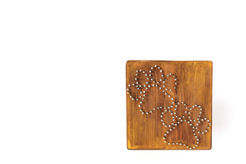 Handmade board. Stringed art. Cat legs