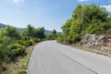 Fototapeta na wymiar Empty road on Korcula island, Croatia