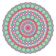 Ethnic ornamental mandala. Decorative design element. Hand drawn illustration